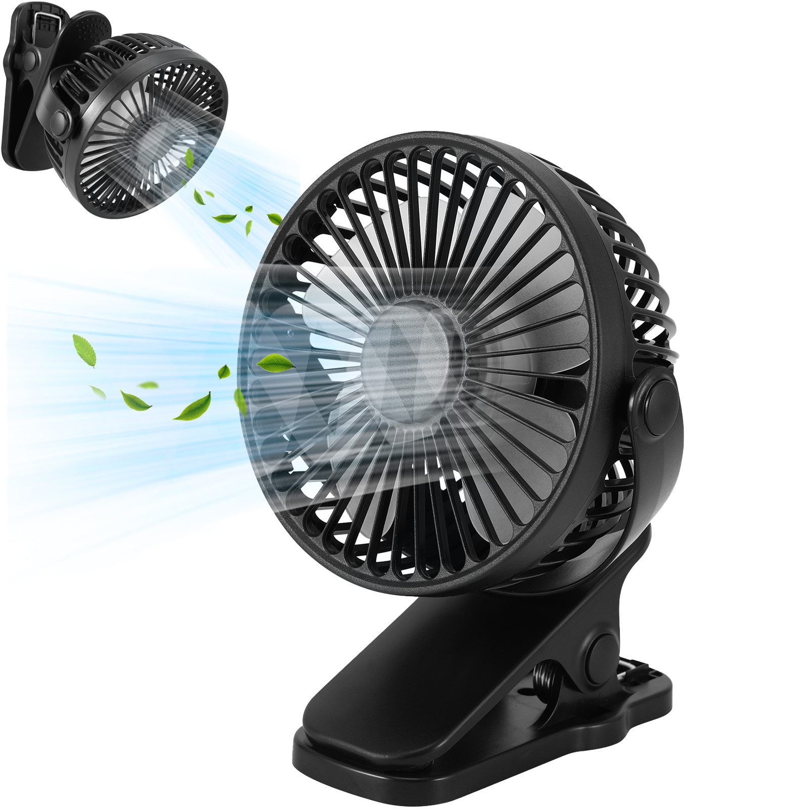 BlingBin Mini USB-Ventilator Leise Clip Tischventilator günstig online kaufen