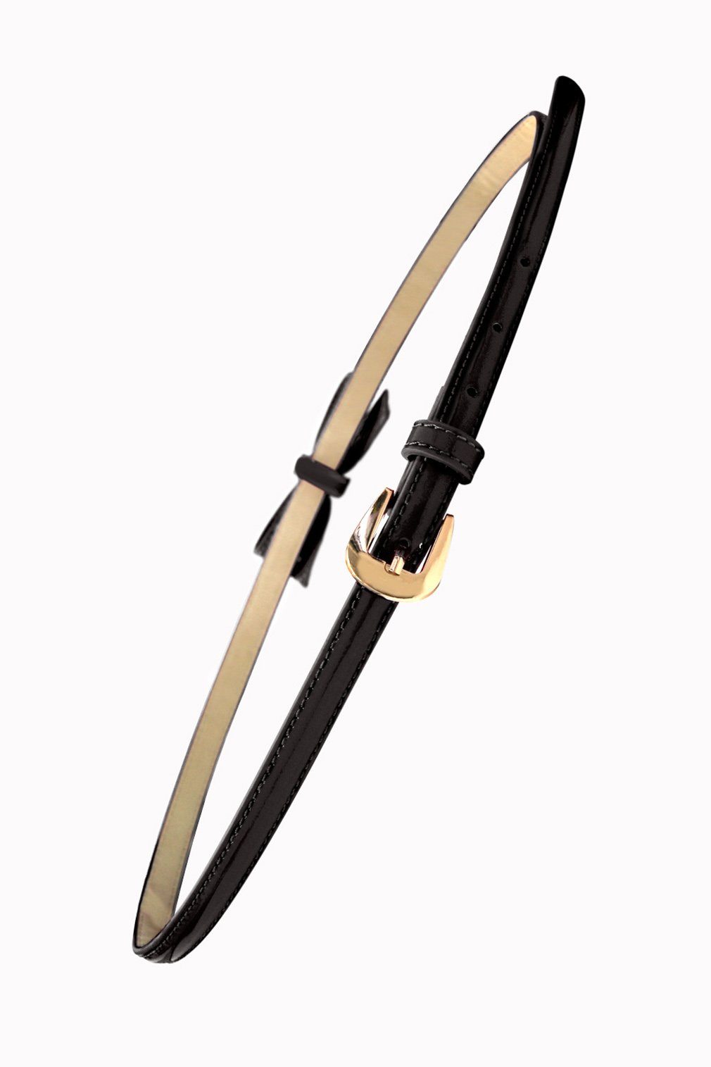 Banned Taillengürtel Vintage Gold Rush Schwarz Retro Lack Gürtel mit Schlei günstig online kaufen