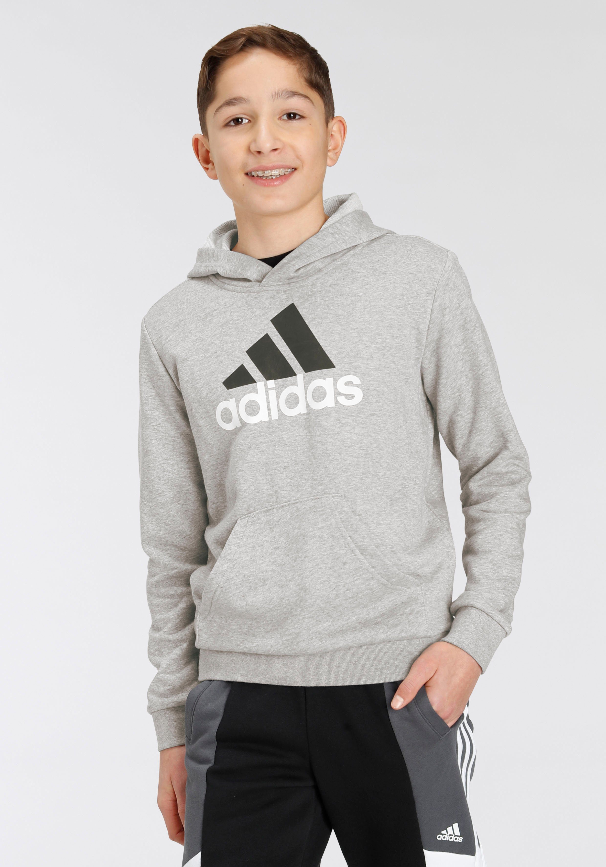 adidas Sportswear Sweatshirt U BL 2 HOODIE Medium Grey Heather / White