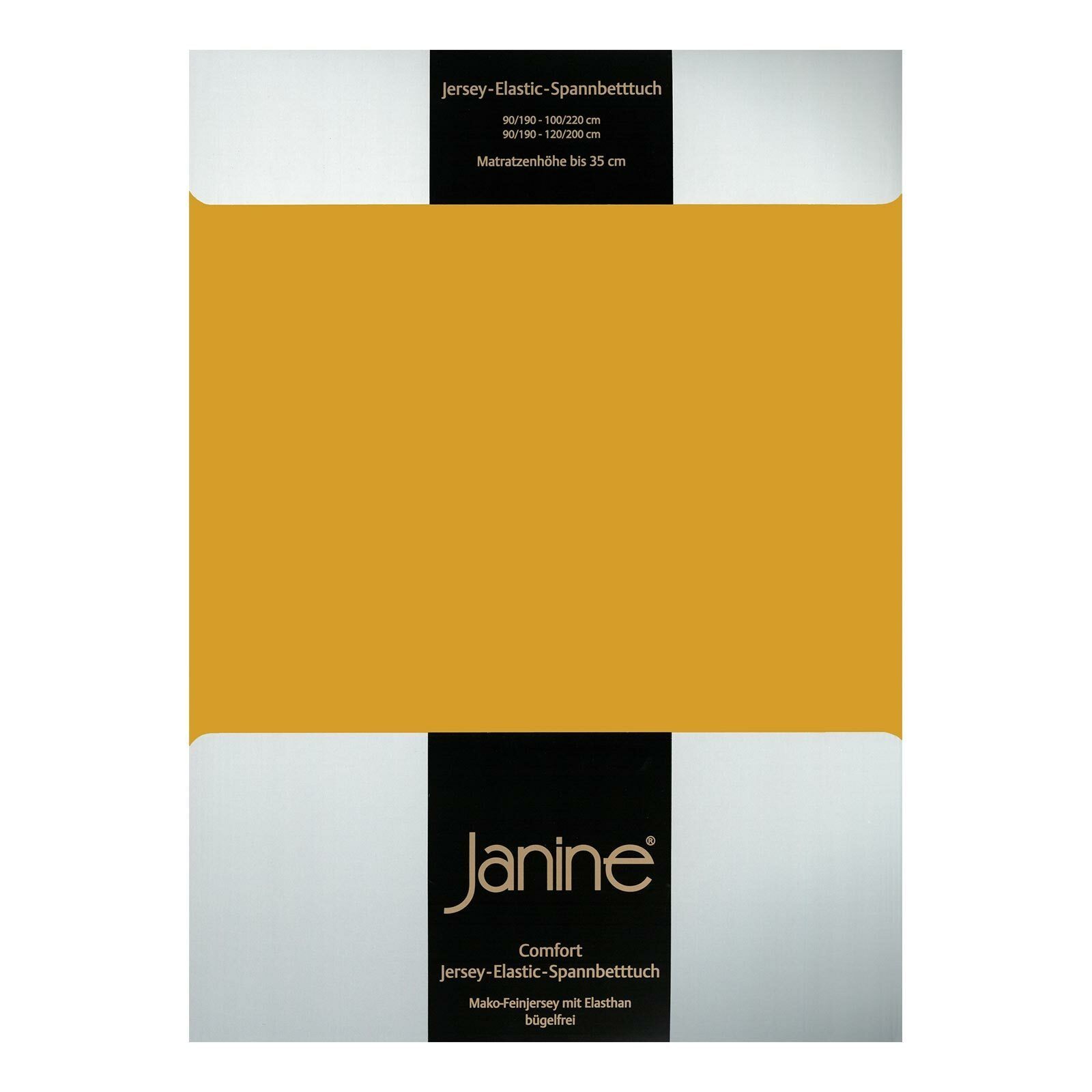 Spannbettlaken Jersey Elastic, Janine, Jersey, Gummizug: Rundumgummi, (1 Stück) honiggold