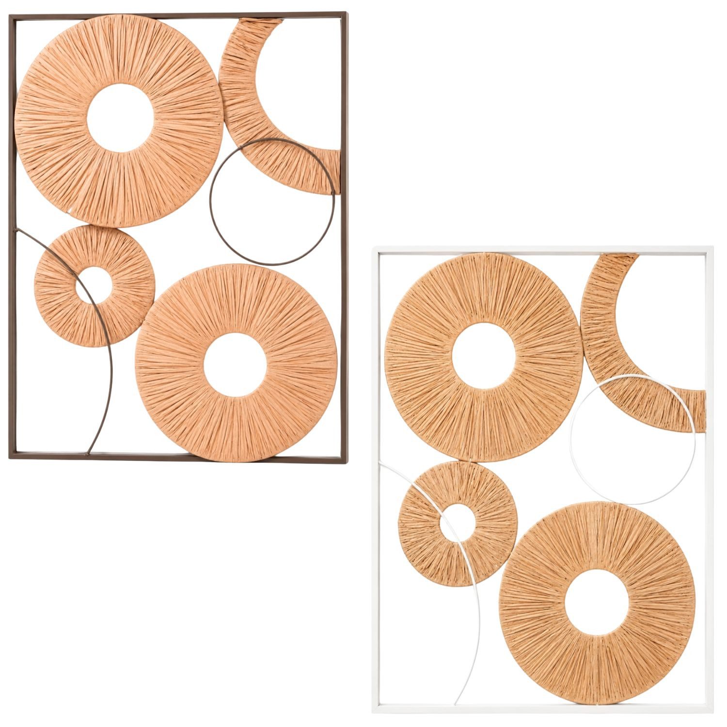Marrakesch Orient & Mediterran Interior Wanddekoobjekt Home Accents Wanddeko 2er Set Metall Natur 48x68 cm Boho Wanddeko Set (2 St), Handarbeit