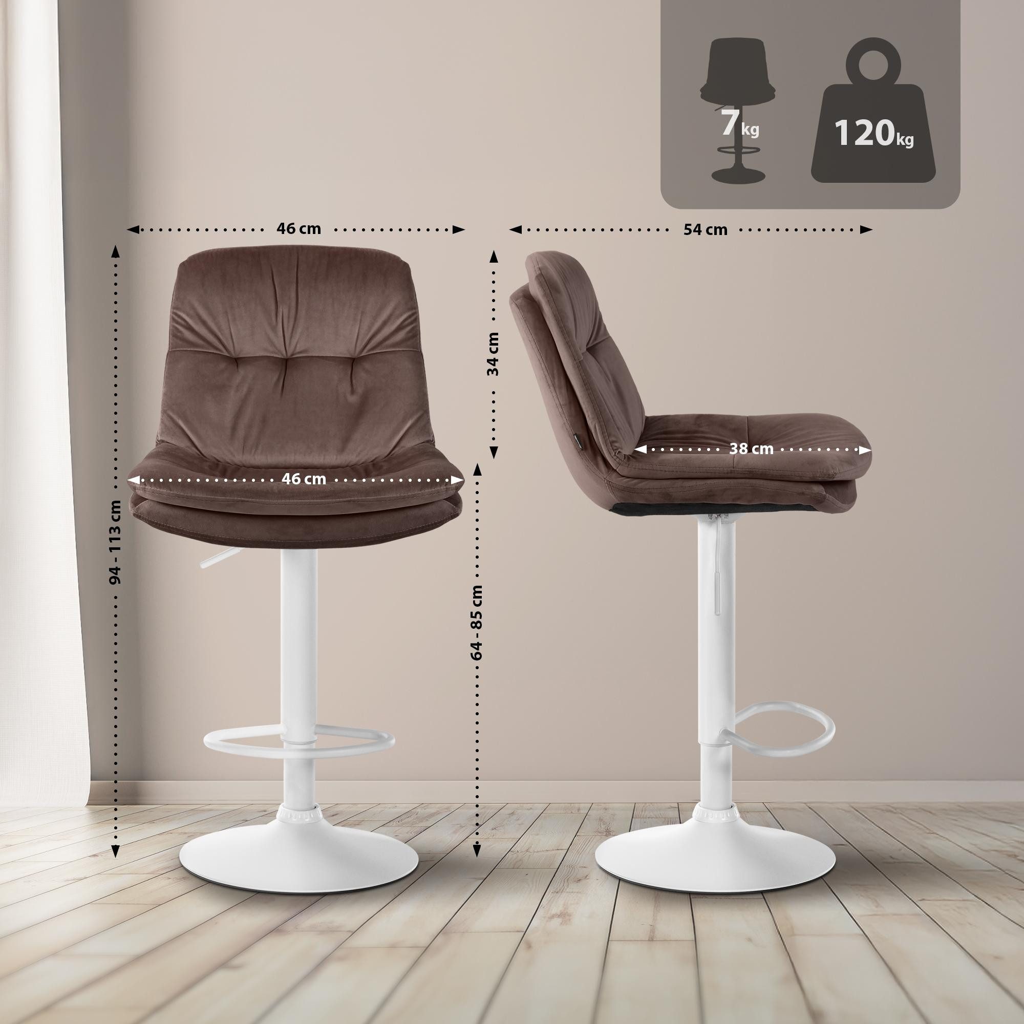 CLP Barhocker Laurel, mit Samtbezug, drehbar, günstig online kaufen