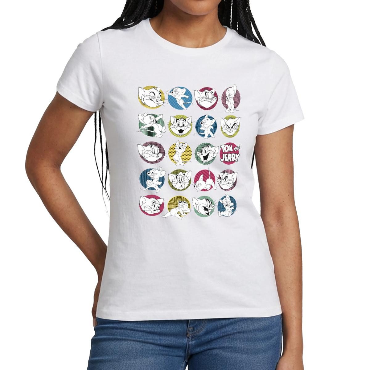 T-Shirt Tom Und Jerry Ikonische Ausdrücke Frauen T-Shirt
