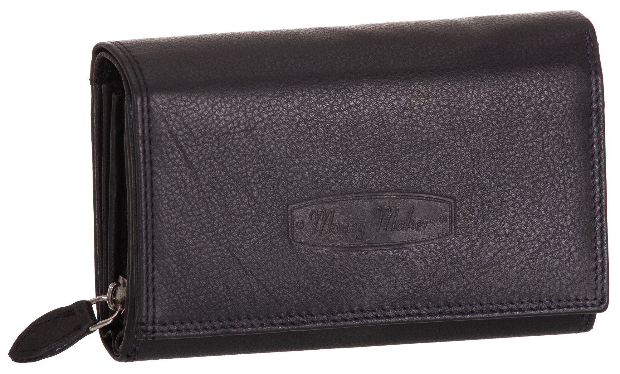 Money Maker Geldbörse, Damen Geldbörse Echt-Leder RFID 18 Karten Portemonnaie Geldbeutel