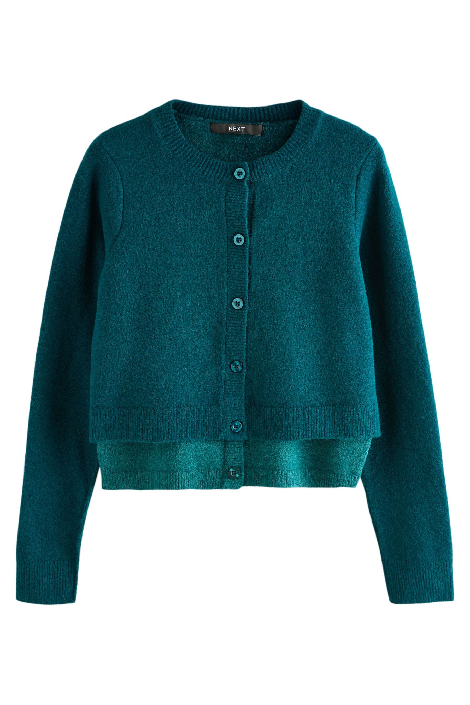 Next Rundhalspullover Doppellagige Strickjacke mit Rundhalsausschnitt günstig online kaufen