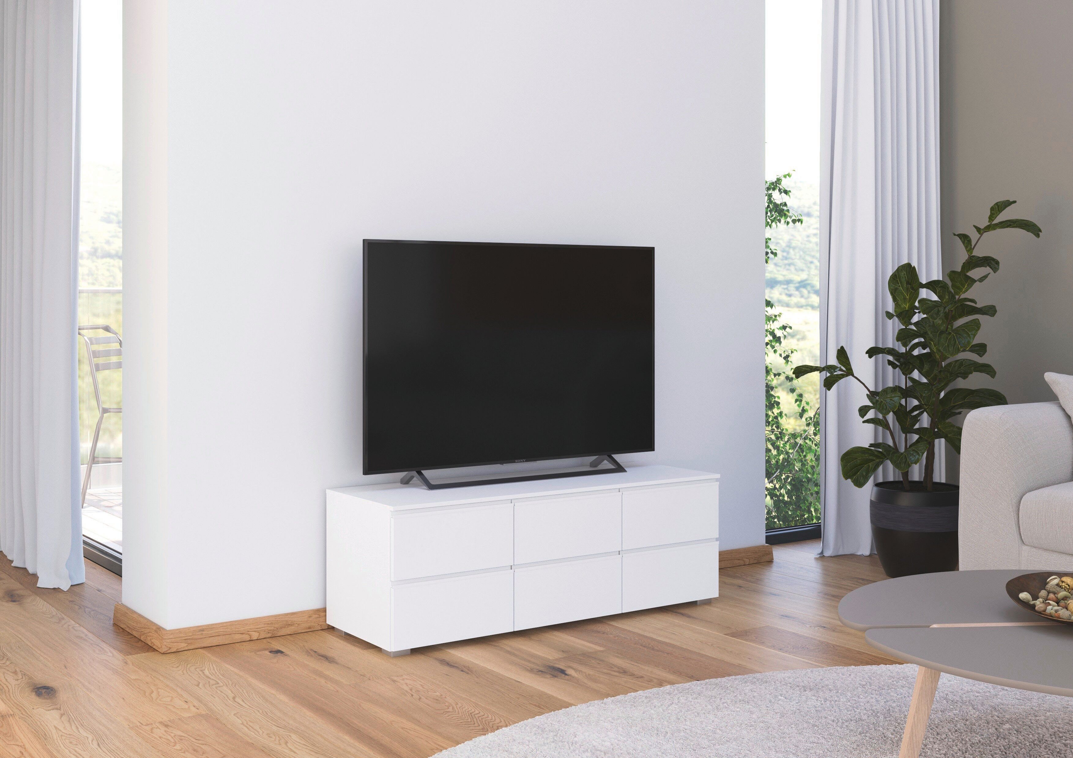 rauch TV-Board Sideboard Kommode Lowboard TV-Schrank MAINZ (Breite 80 oder 120 cm), praktische und geräumige Schubladen MADE IN GERMANY – Bild 2 von 5