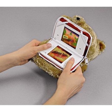 Hama Konsolen-Tasche Plüsch-Tasche + Hand-Puppe Teddy-Bär Hülle, Zubehör-Fach, für Nintendo New 3DS / 3DS / DSi / DS Lite / etc.