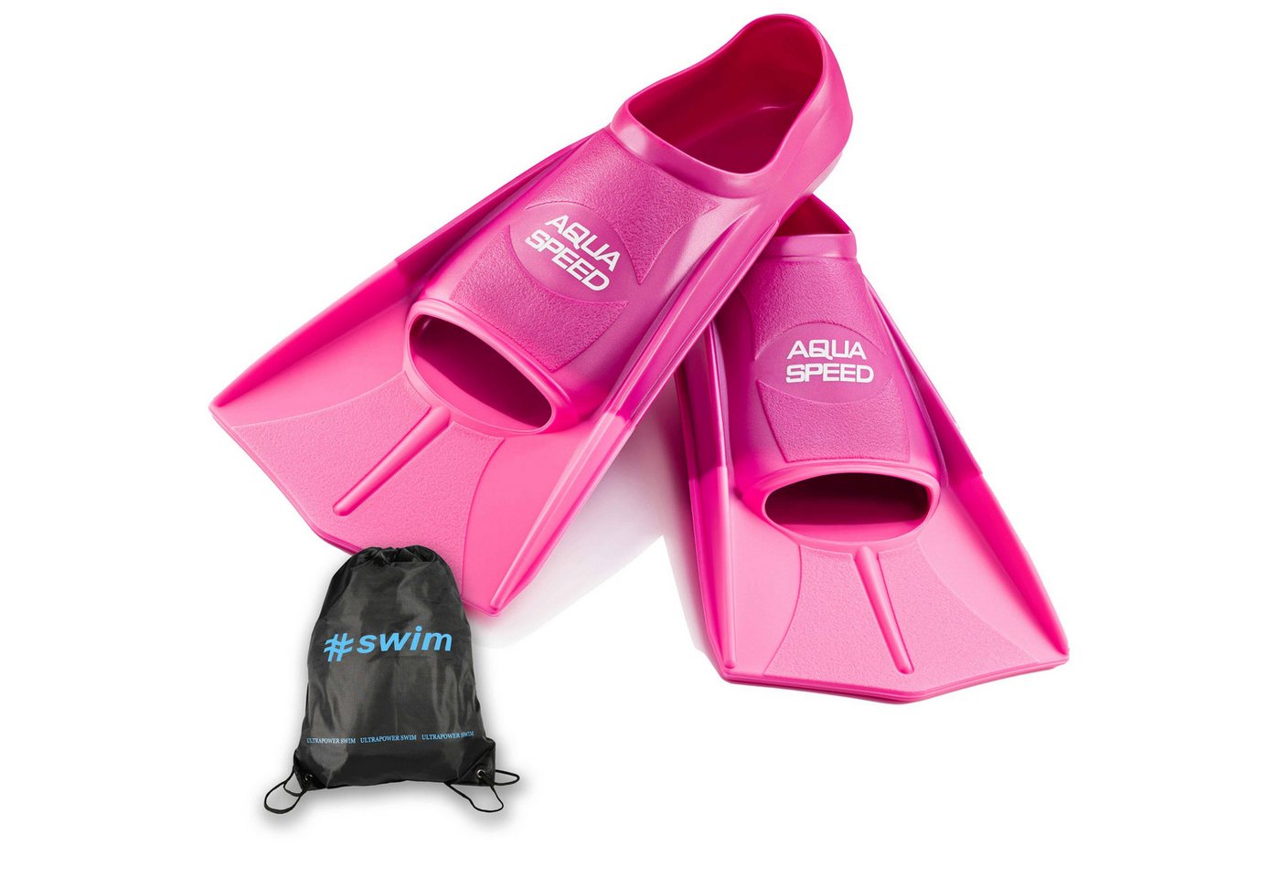 Aqua Speed Flosse Kurze Trainingsflossen Hoher Vortrieb Perfekt für Schwimmtraining, Maximale Kraftübertragung durch verstärkte Seitenelemente
