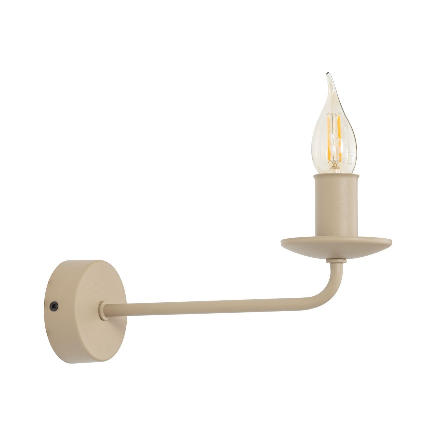 Licht-Erlebnisse Wandleuchte STERRE, ohne Leuchtmittel, Metall E14 23 cm hoch Beige Retro