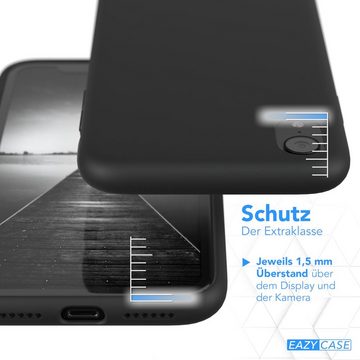 EAZY CASE Handyhülle Premium Silikon Case für Apple iPhone XR 6,1 Zoll, Hülle mit Kameraschutz Bumper Silikonhülle stoßfest Slimcover Schwarz