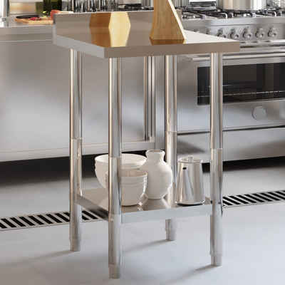 vidaXL Spülenschrank Küchen-Arbeitstisch mit Aufkantung 55x55x93 cm Edelstahl (1-St)