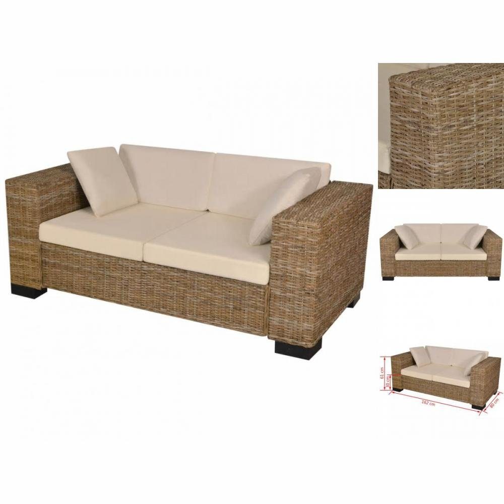 7-tlg. 2-sitzer Sofa Set Echtes Rattan günstig online kaufen