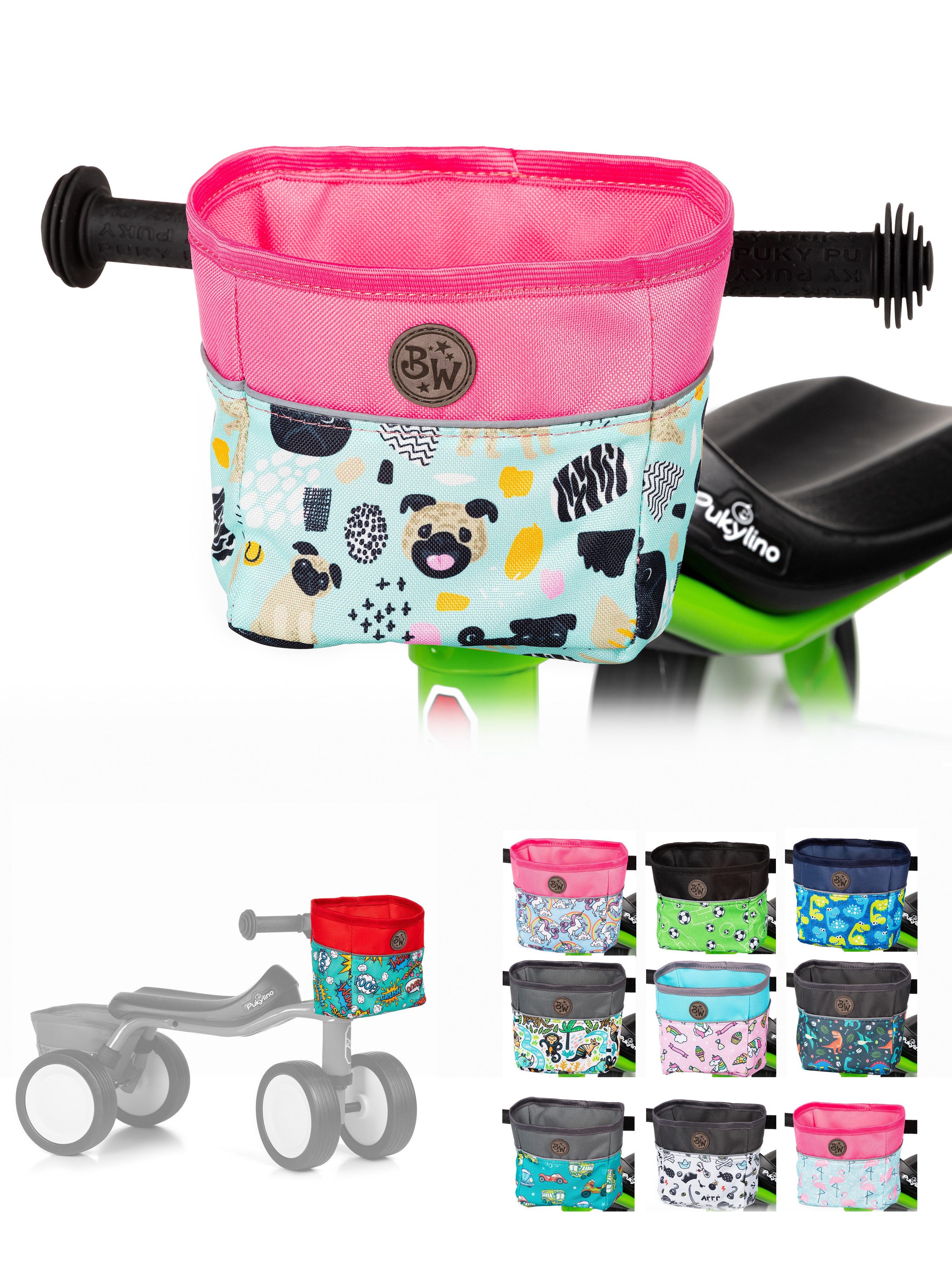 BambiniWelt by Rafael K. Fahrradtasche LENKERKORB Tasche kompatibel mit Pukylino Wutsch Fitsch Puky OFFEN