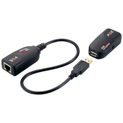 LogiLink UA0207 USB-Kabel, Verlängerungskabel Extender USB 2.0 CAT5 bis zu 50 m schwarz