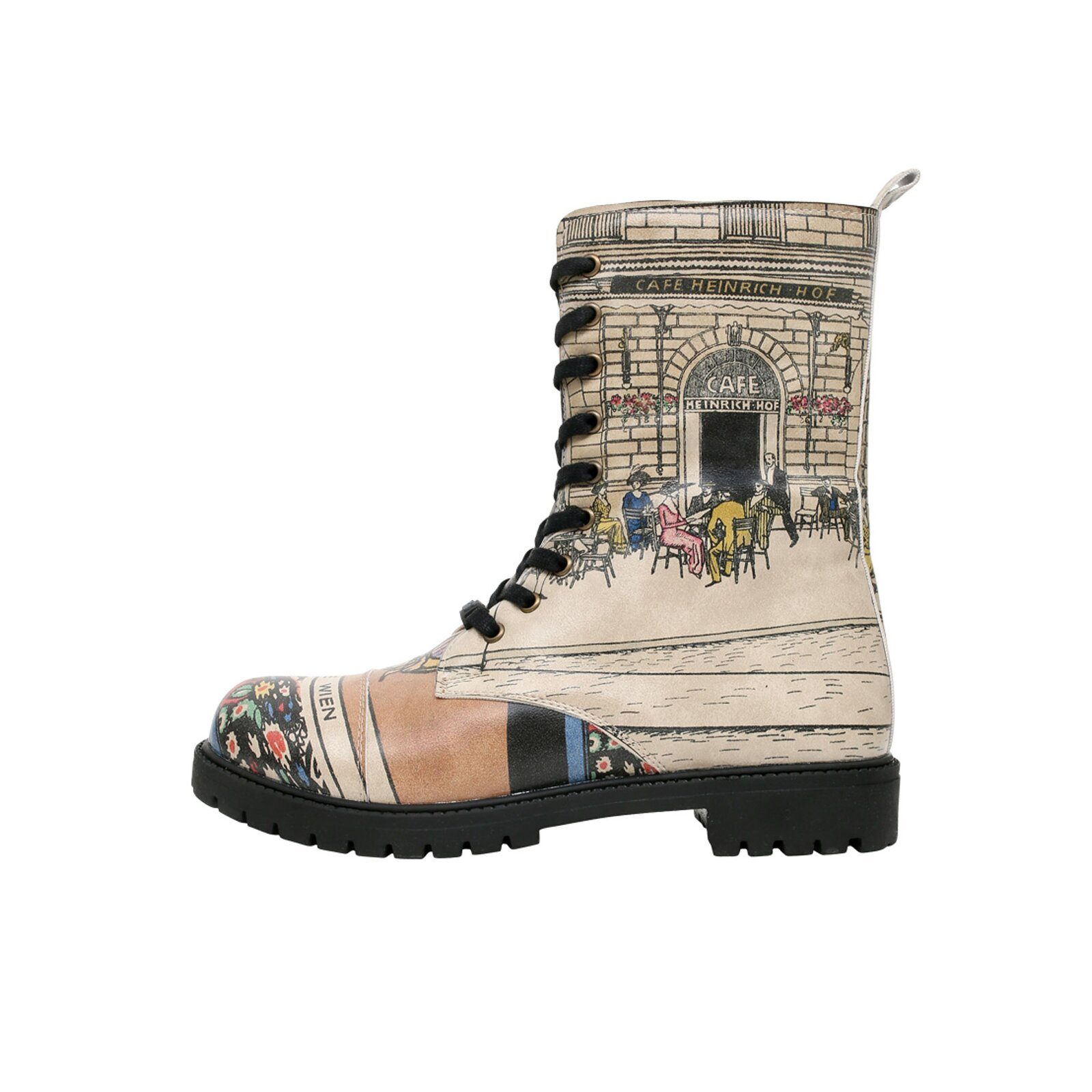 DOGO Zipsy High-Top Boots Cafe Wien Damen Stiefeletten Schnürboots Handgefertigt