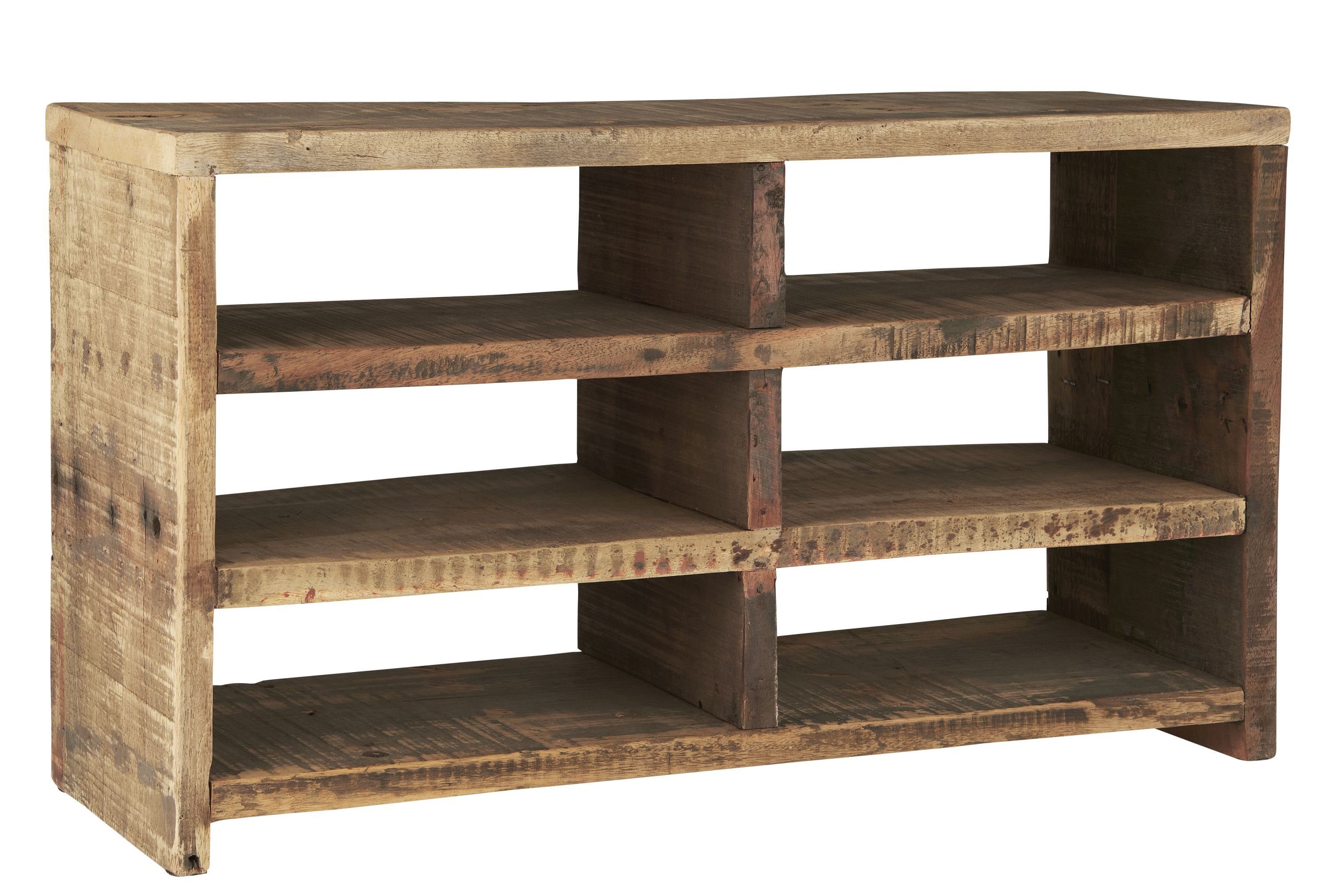 Ib Laursen Ablageregal Ib Laursen - Display Regal Ablage Holz Unika 6 Fächer H36xL64xB21cm