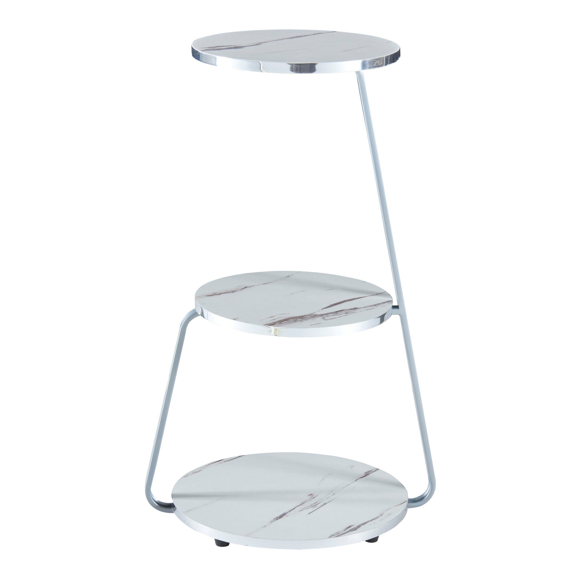 en.casa Beistelltisch, »Sipoo« Sofatisch mit 3 Ebenen 74x46x37cm Marmor Wei günstig online kaufen