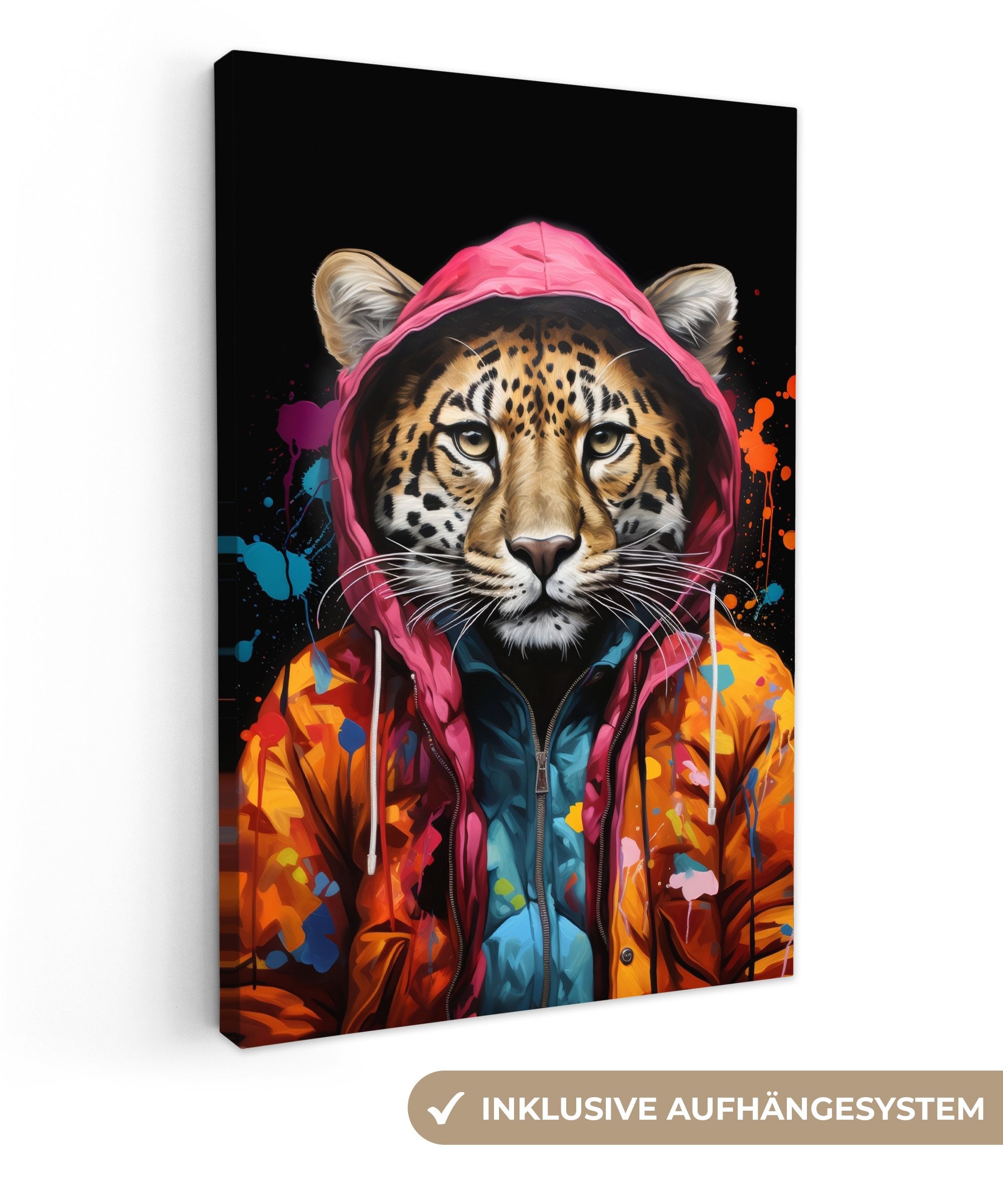 OneMillionCanvasses® Leinwandbild Graffiti - Leopard - günstig online kaufen