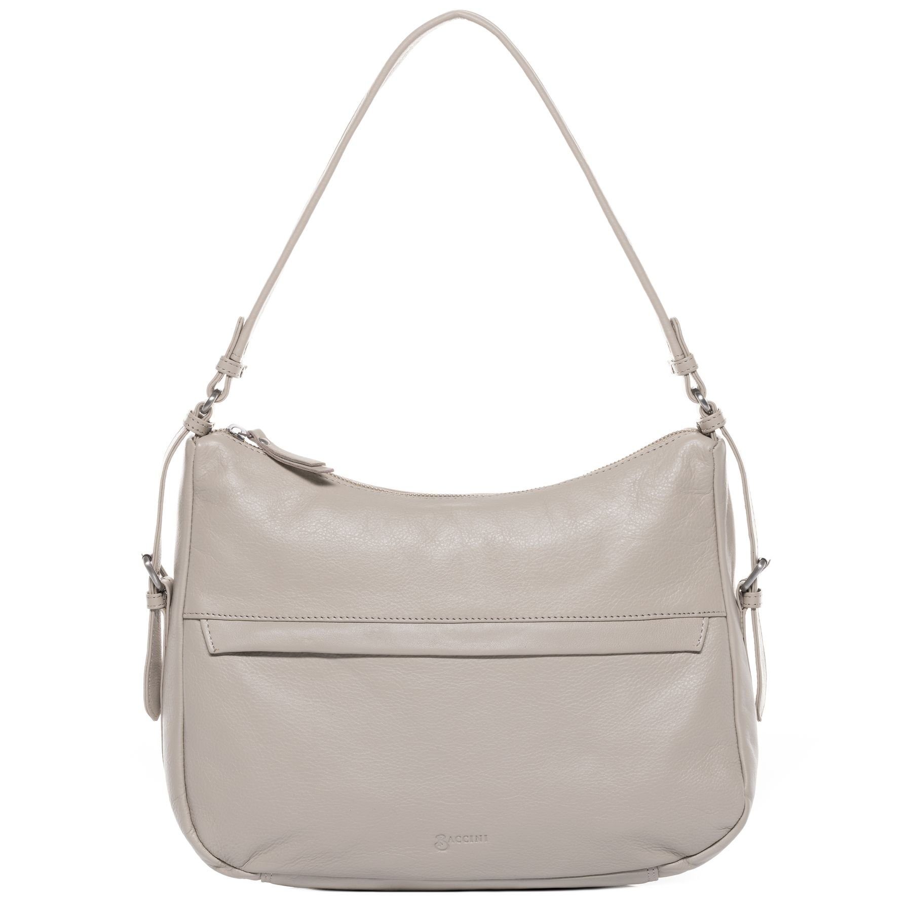 BACCINI Umhängetasche echt Leder Handtasche Schultertasche groß ivory ROSA, Handtasche Echtleder für Damen, Umhängetasche ivory
