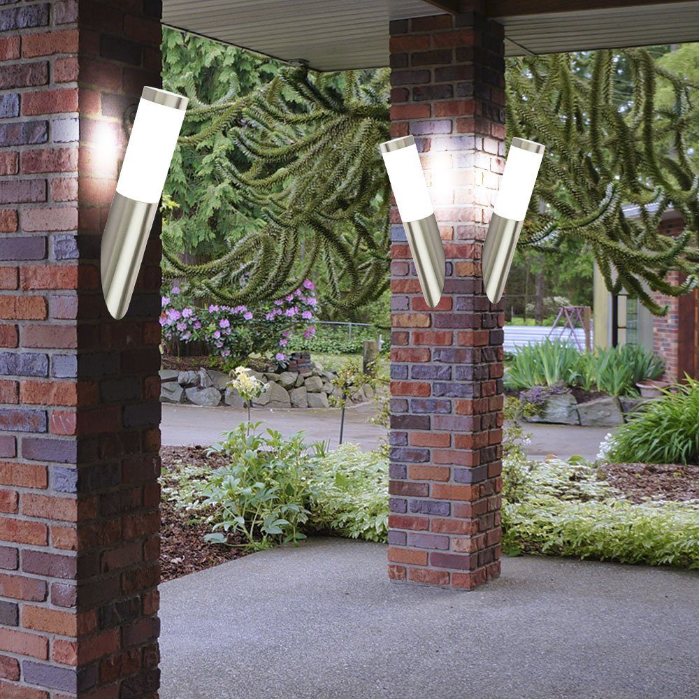 etc-shop Außen-Wandleuchte, Leuchtmittel inklusive, Warmweiß, Set im Wand Lampe Beleuchtung 3er Spot Strahler Set- Haus Leuchte