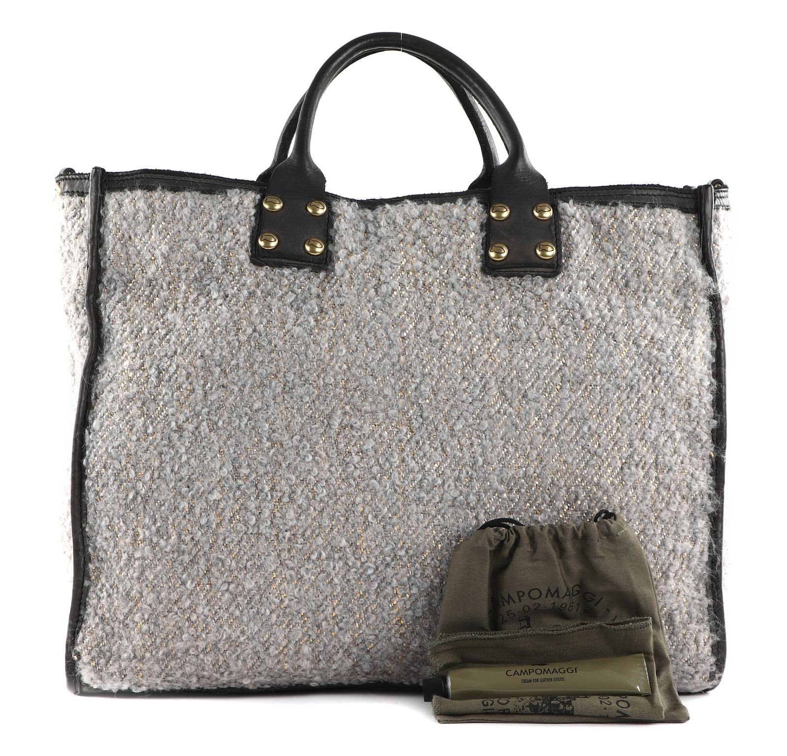 Oro Grigio + Campomaggi T Schultertasche / Naturale +