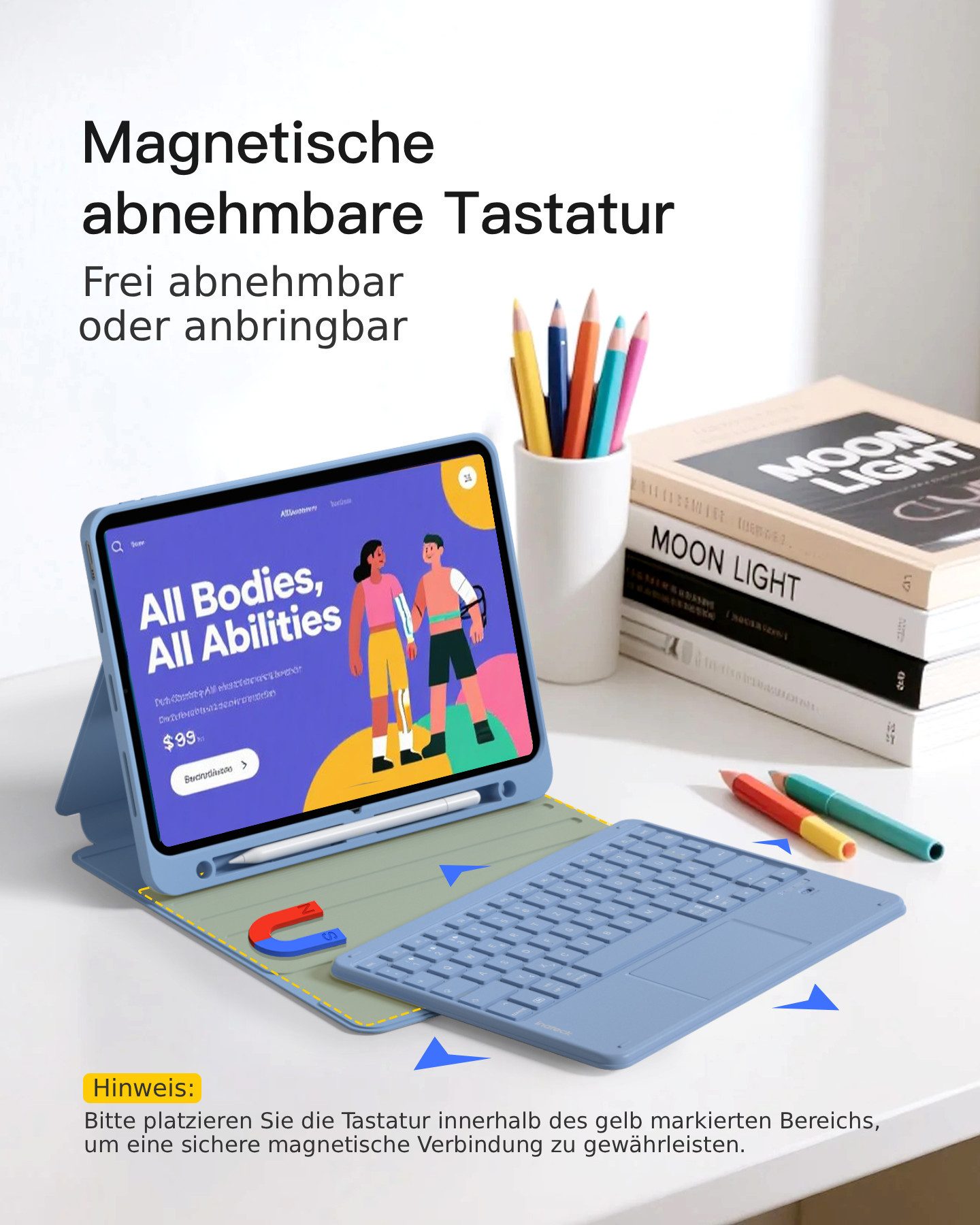 Inateck 10.9-11 Zoll iPad A16 11/10 Gen, Air M4/M3/M2, iPad Pro 4/3/2 iPad-Tastatur