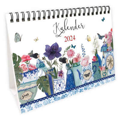Grätz Verlag Tischkalender Tischkalender2024, Silke Leffler, saisonale Illustrationen