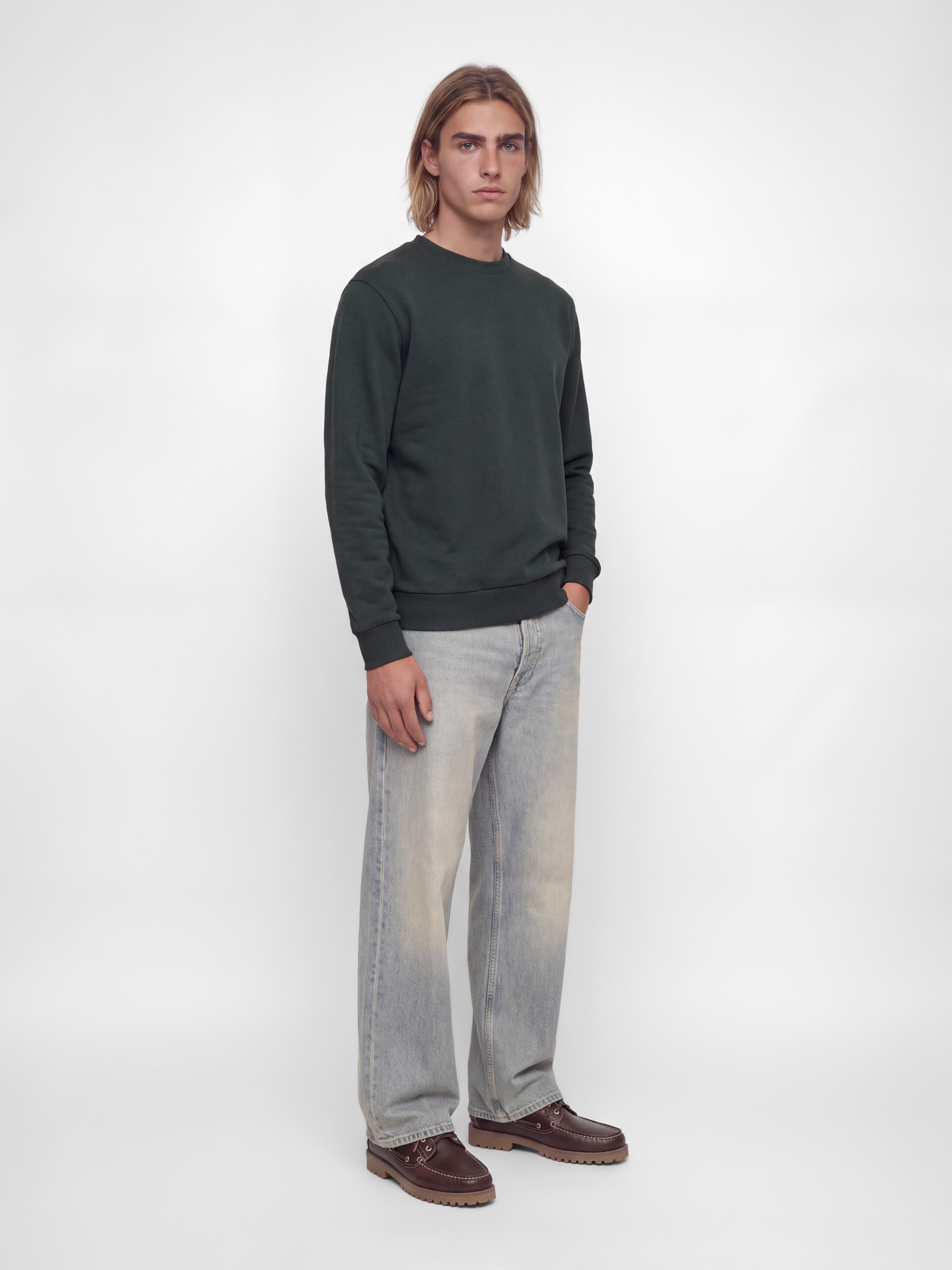 Jack & Jones Sweatshirt JJEBRADLEY SWEAT CREW 2PK MP (Packung, 2-tlg) Materialmix, relaxed fit – Bild 5 von 5