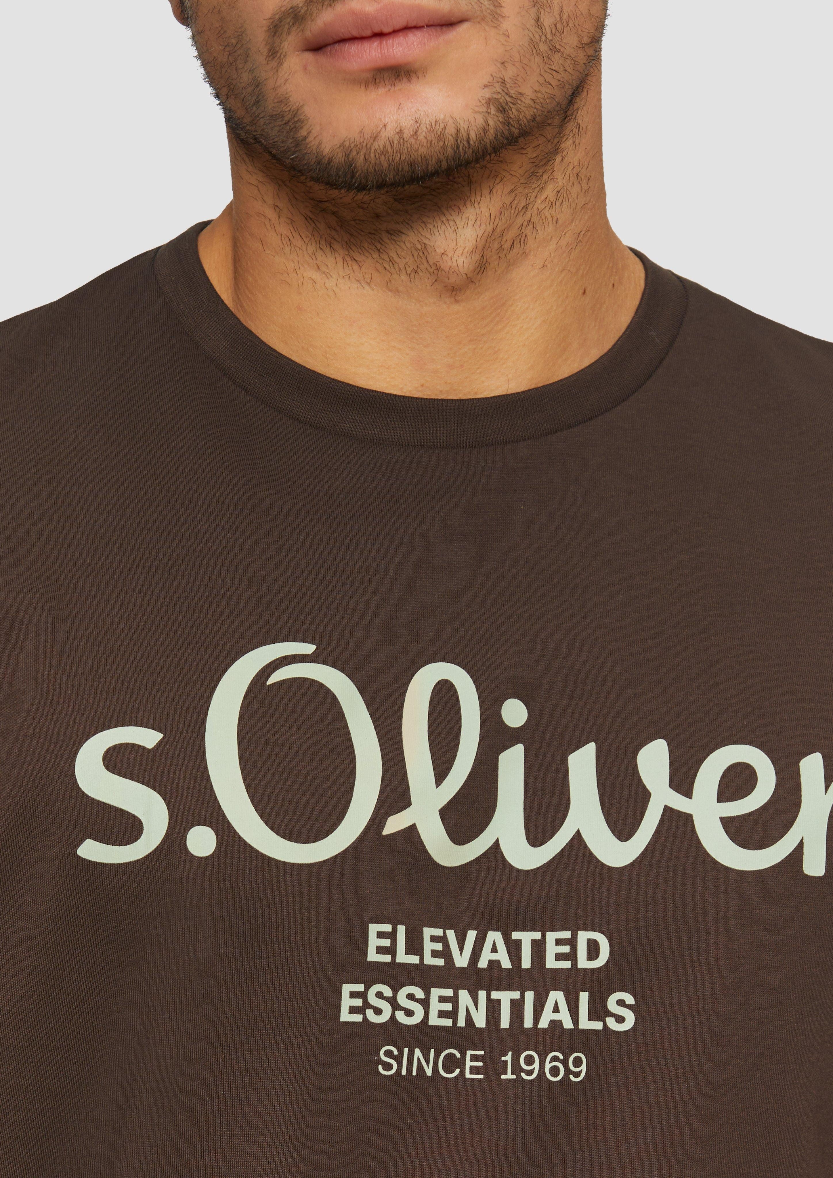 s.Oliver Kurzarmshirt T-Shirt mit Logo-Print Artwork günstig online kaufen