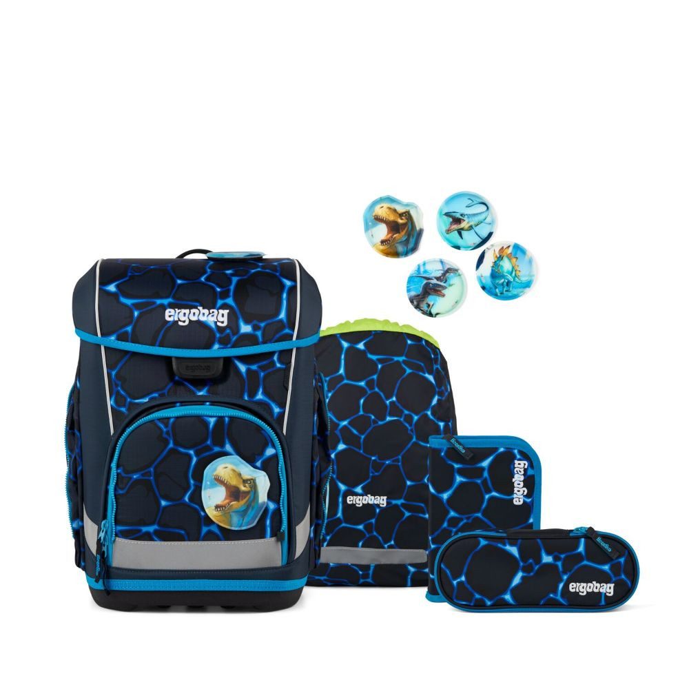 ergobag Schulranzen Cubo Light (inkl. Schlamperrolle, Sportbeutel, Etui und Kletties, 5tlg)