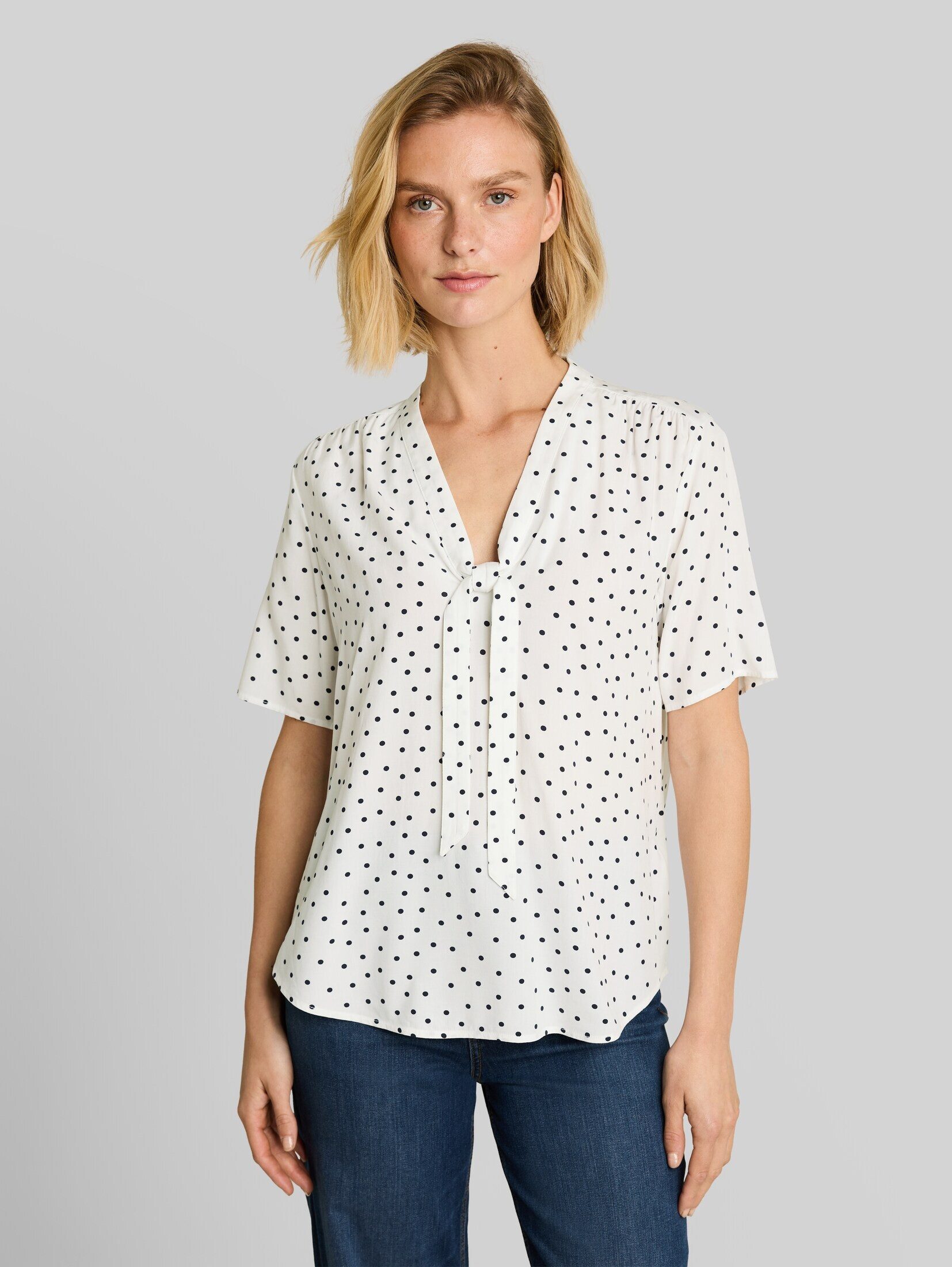 TOM TAILOR Kurzarmbluse Blusen & Shirts Bluse mit Punktemuster