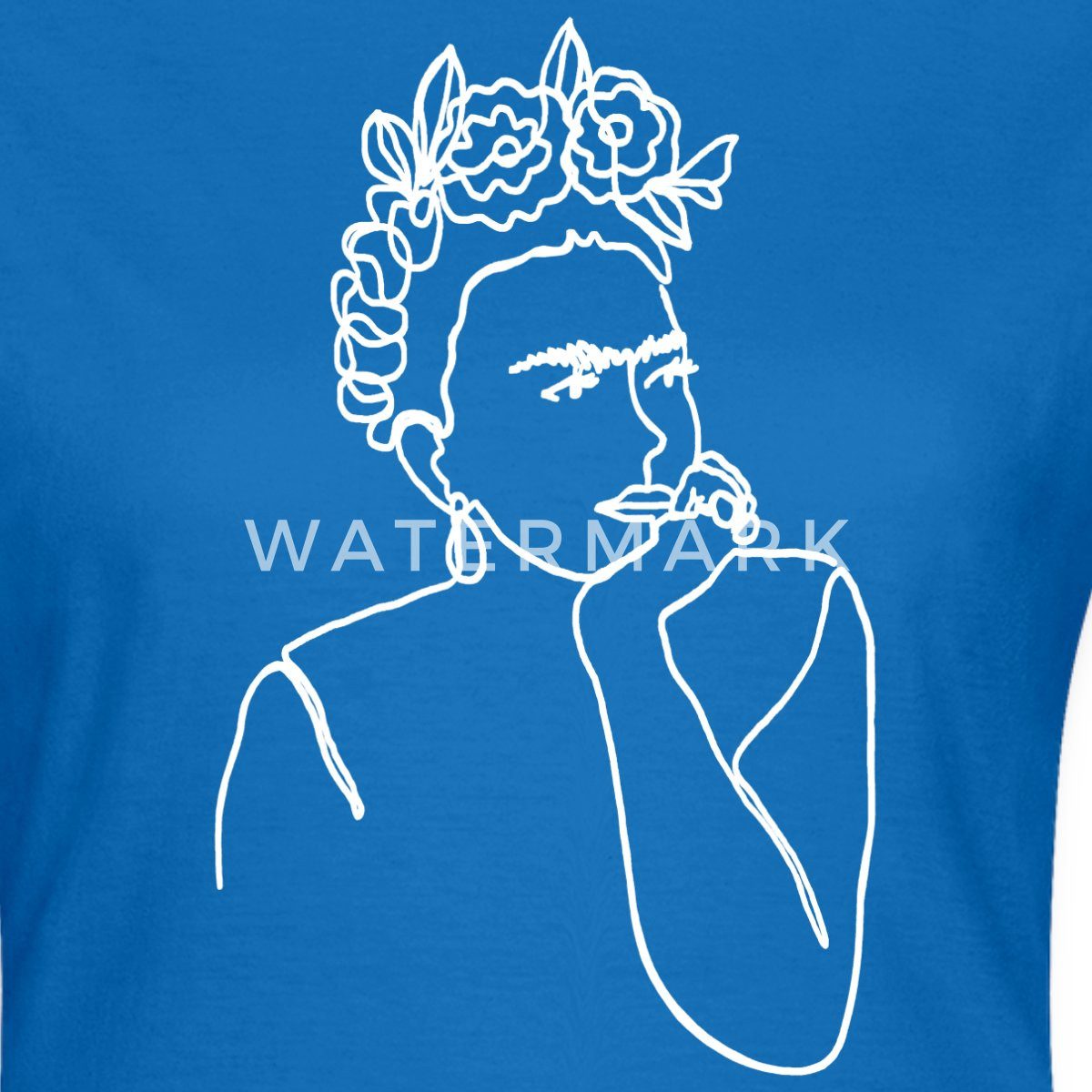 Spreadshirt T-Shirt Frida Kahlo Zeichnung Weiß günstig online kaufen