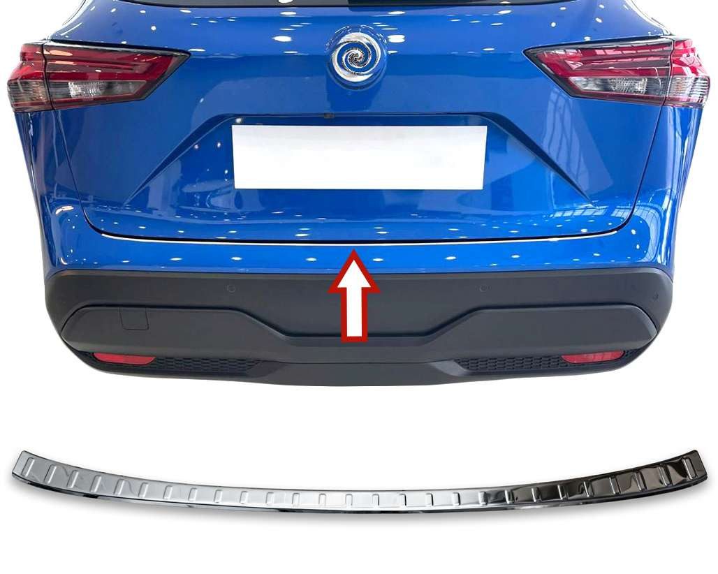 RECAMBO Ladekantenschutz für Nissan Qashqai III, Typ J12, BJ ab 2021> Stoßstangenschutz, V2A rostfrei, Exklusive Optik, praktischer Schutz & perfekte Passform