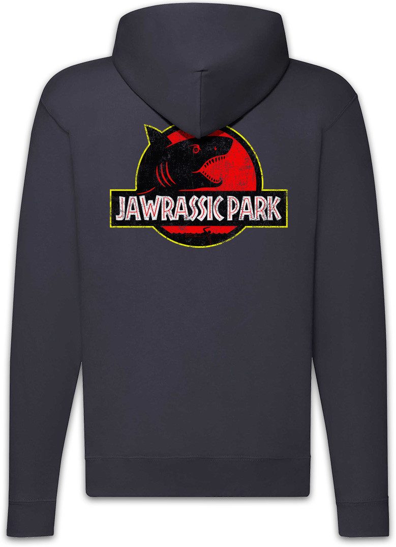 Urban Backwoods Sweatjacke Jawrassic Park Zipper Hoodie Island Shark Plakat Weißer Hai White Jaws (1-tlg) Martin Quint Boat Brody