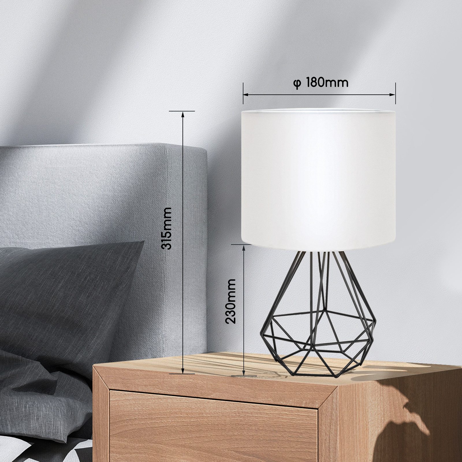 Aigostar Schreibtischlampe Tischlampe mit Weißem Stoff-Schirm günstig online kaufen