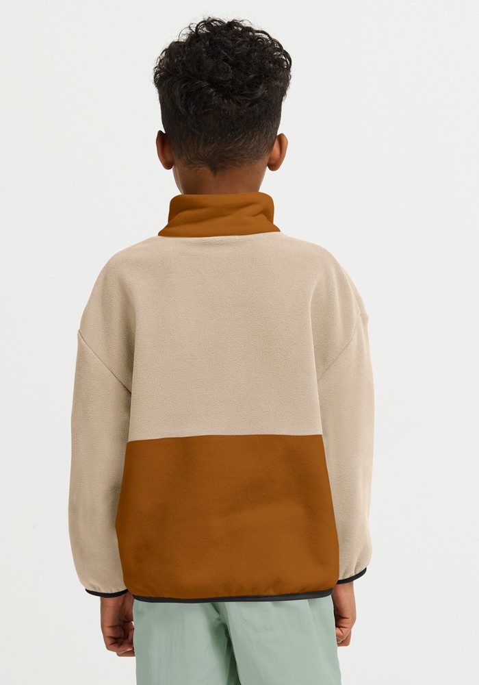 Jack Wolfskin Stehkragenpullover COLORBLOCK TAUNUS HZ K Kinder-Fleecepullover, Colorblocking-Look, Halfzip-Reißverschluss