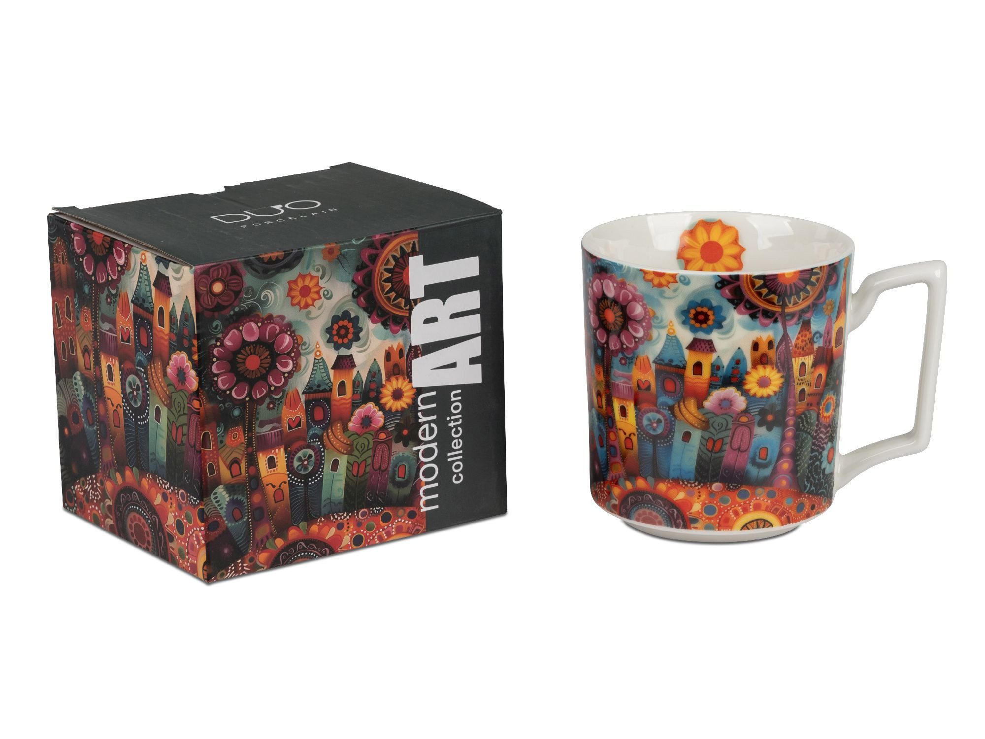 formano Tasse Modern Art, Porzellan, Spülmaschinengeeignet, Weiß, Motiv: Stadt