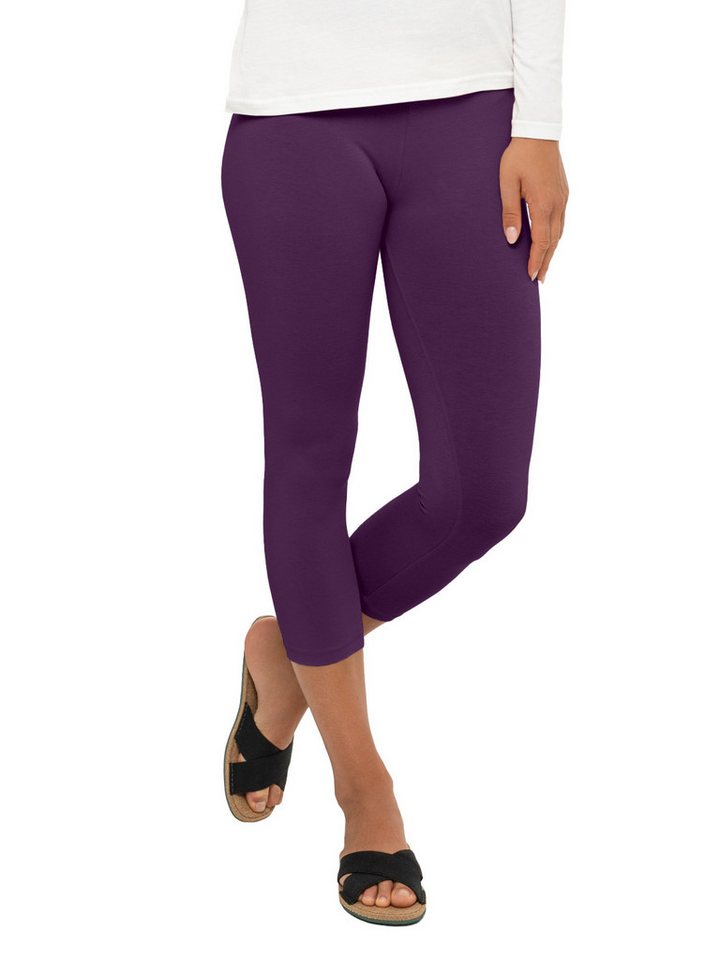 celodoro 3/4-Leggings Damen Leggings (3/4 Capri) Stretch-Jersey Hose aus Baumwolle