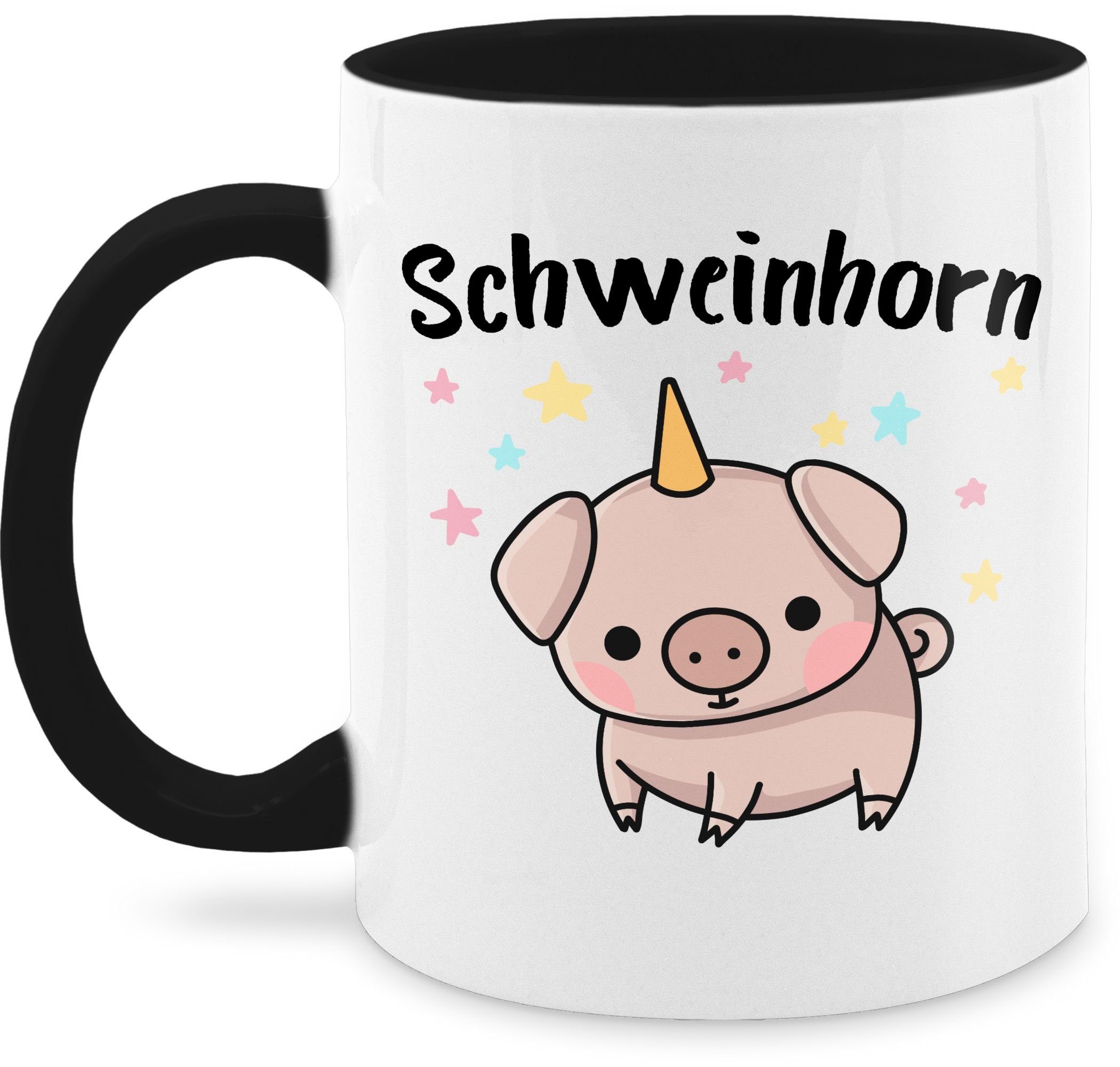 Shirtracer Tasse Schweinhorn, Keramik, Statement 2 Schwarz
