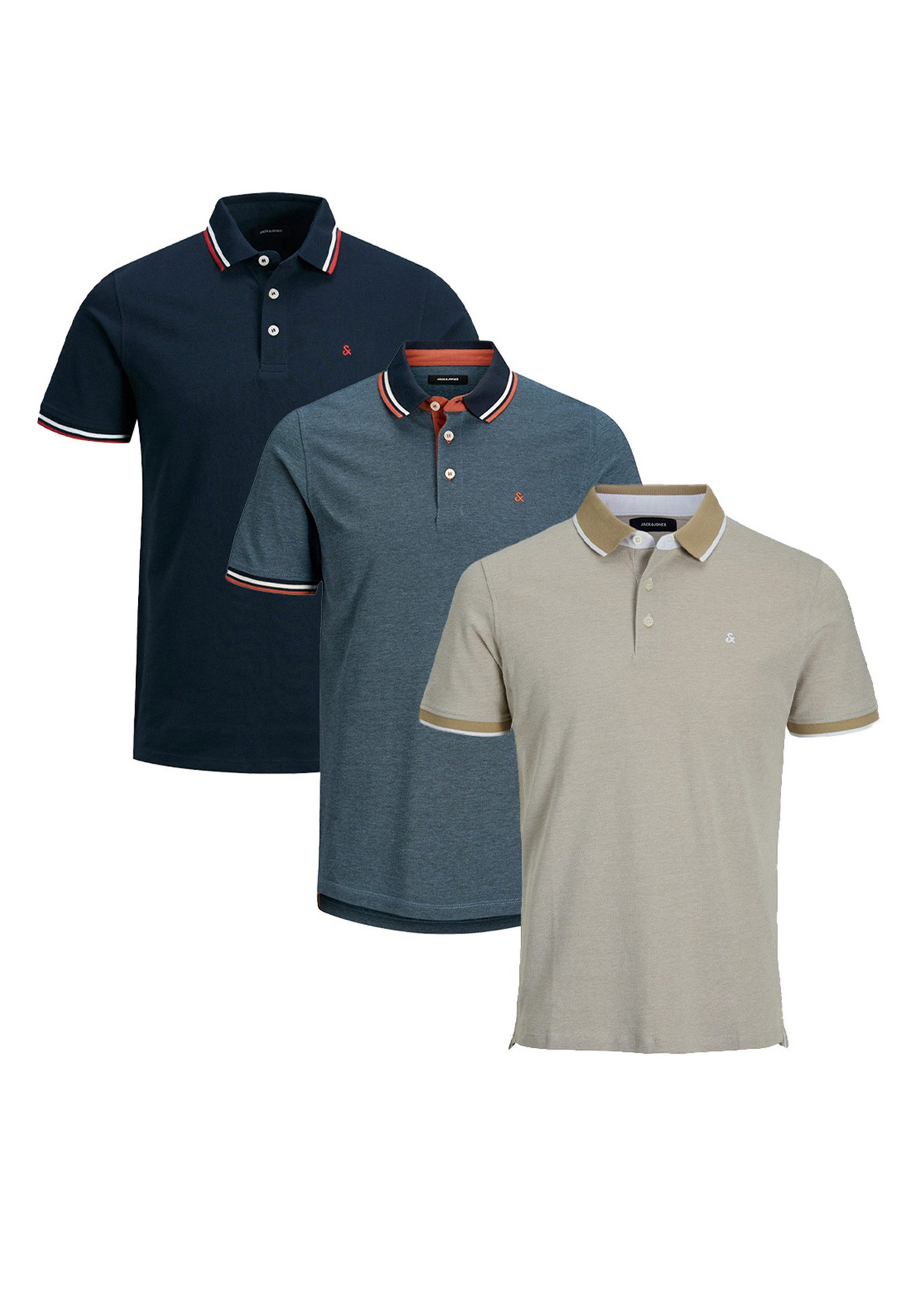 Jack & Jones Poloshirt 3er Pack Paulos - Slim Fit (Spar-Set, 3-tlg) Poloshi günstig online kaufen