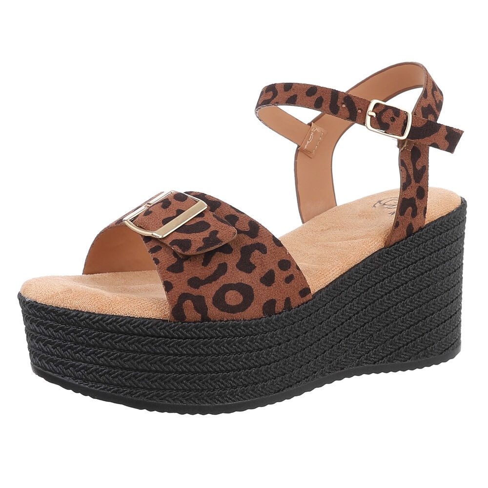 Ital-Design Elegante Plateau-Sandalen für jeden Anlass Plateausandaletten (89092147) Keilabsatz/Wedge Keilsandaletten in Braun