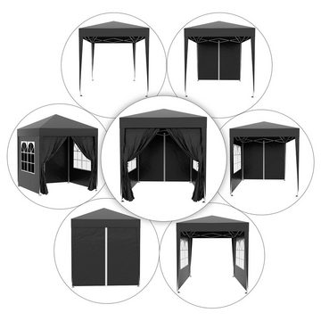 Outsunny Faltpavillon, mit 4 Seitenteilen, (Set, Festzelt), BxT: 200x200 cm, Gartenzelt mit UV-Schutz