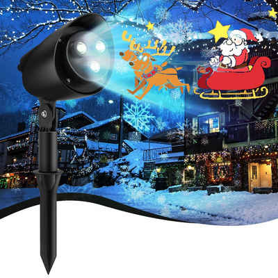COSTWAY Projektionslampe »Weihnachtslicht mit drehbarem Kopf«, Projektorlicht wasserdicht für Weihnachten, 3 LED, 9 x 16 x 46 cm