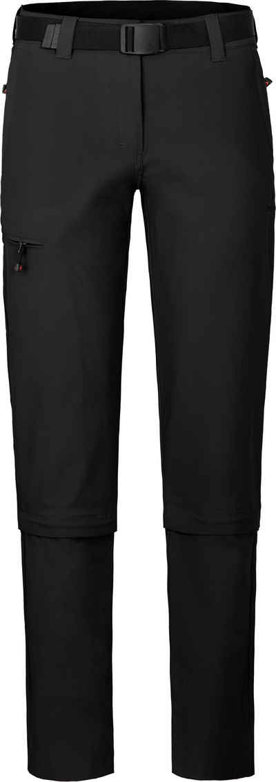Bergson Zip-off-Hose YORK Zipp-Off Damen Wanderhose, vielseitig, pflegeleicht, Kurzgrößen, schwarz