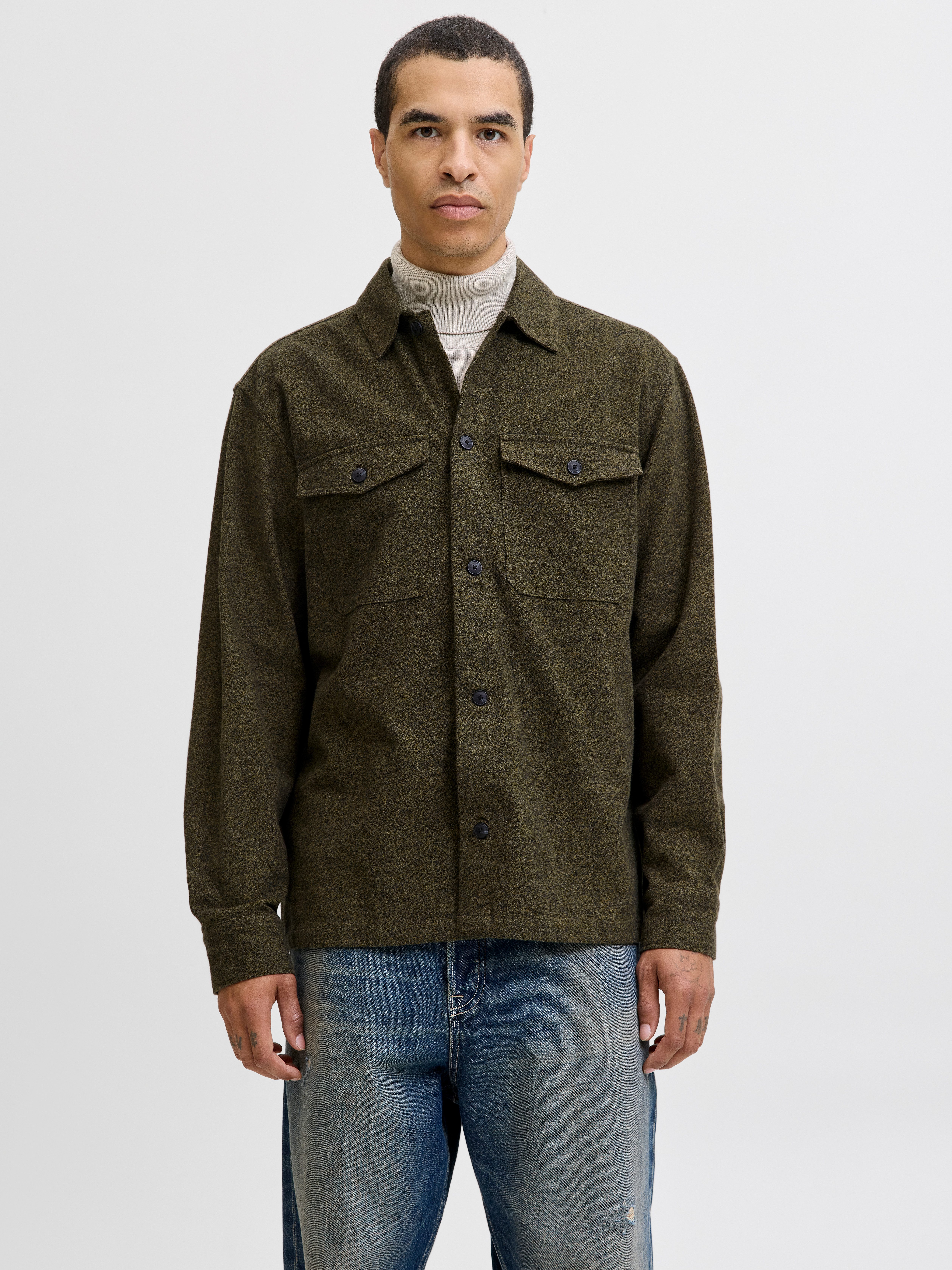Jack & Jones Langarmhemd JJEPERFECT MELANGE OVERSHIRT LS SN günstig online kaufen