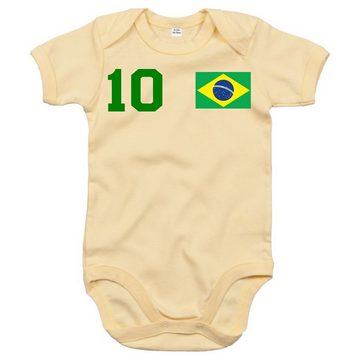 Blondie & Brownie Strampler Brasilien Kinder Baby Sport Trikot Body Fussball Weltmeister WM Copa