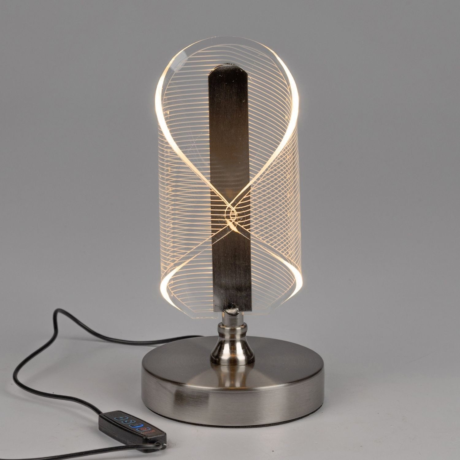 formano Tischleuchte Acryl LED, dimmbar, Silber, Element, H: 24cm