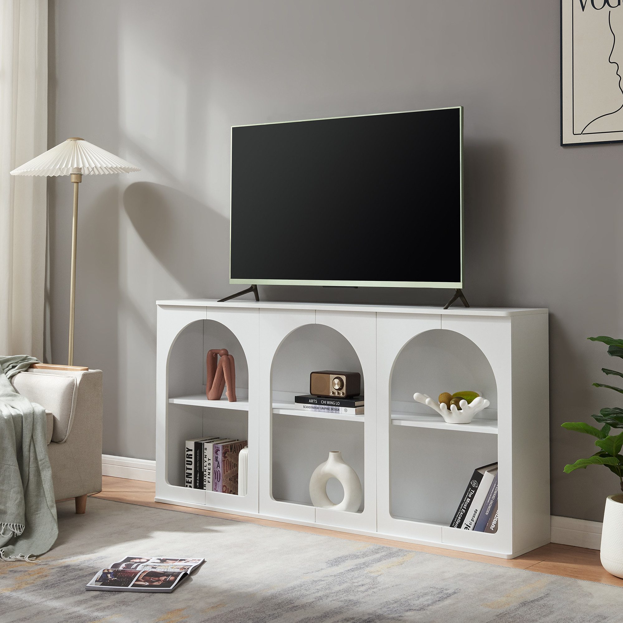en.casa Sideboard, »Trorhun« mit 6 offenen günstig online kaufen