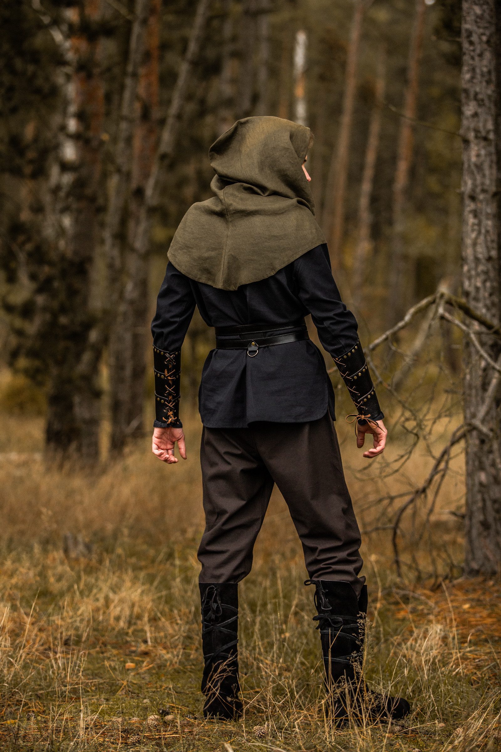 Leonardo Carbone Ritter-Kostüm Hose "Peter" mit Kordelzug, robustes Baumwollmaterial, ohne Taschen