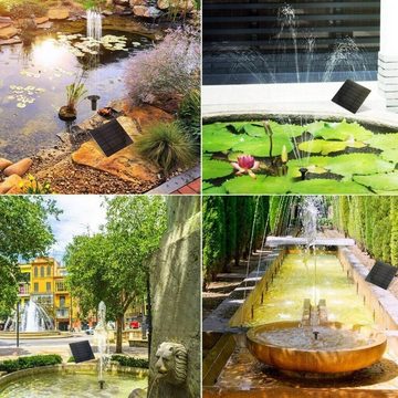yozhiqu Gartenbrunnen Solarbetriebene Wasserspielpumpe für Garten, Pool, Teich und Aquarium, Maximaler Durchfluss: 200 l/h,maxHub: 110 cm, Wassersprühhöhe 40–75 cm